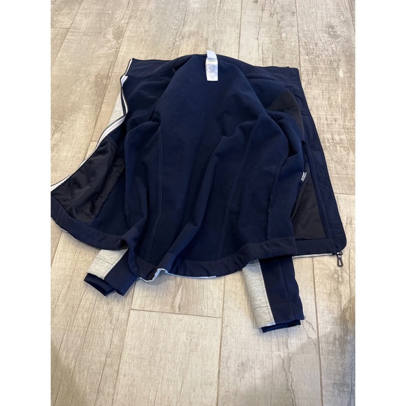 Cinch Womens Bonded Jacket Grey Navy Blue Full Zip Fleece Lined Mock Neck - Picture 8 of 9